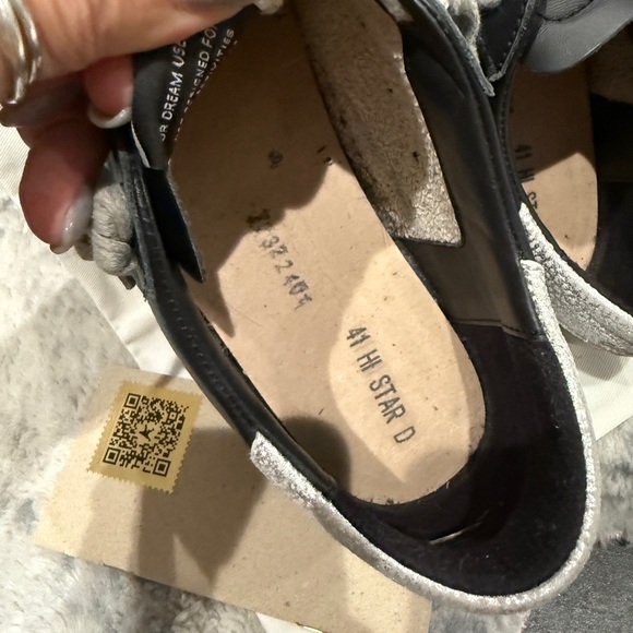Golden Goose Black and Silver Hi Star Shoes - Picture 5 of 9